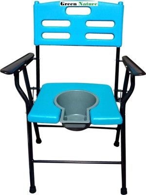 GREEN NATURE Toilet chair for old and disabled people Commode Chair(Blue, Black)
