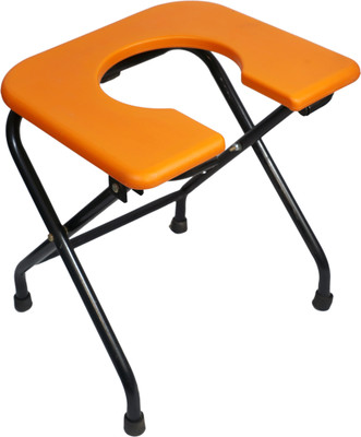 RADIANT TRADERS Commode Chair(Black, Orange)