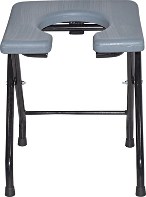 genocyte Commode Over Toilet, Bedside Commode Chair, Shower Seat with Removable Bucket Commode Chair(Grey)