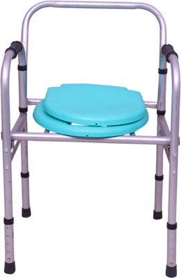 coredeal COMMODE WALKER WITH CHAIR TWO IN ONE Commode Chair(Multicolor, Silver)