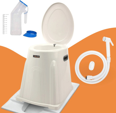 NEOSAFE Indian Toilet to Western Convertor Portable Toilet Stool with Commode Lid Commode Chair(White)