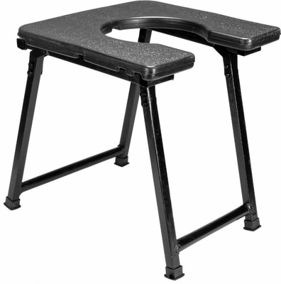 HELP CENTER kc213 Adjustable Commode Shower Stool Commode Chair(Black)