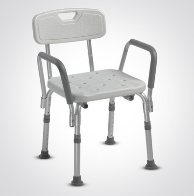 AGEasy (Max Group)Shower Chair for Seniors, Adjustable Bath Stool, Removable Back, Shower Chair(White)