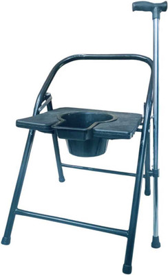 Mayank Commode Chair Commode Seat Foldable Stool for unisex Adult Commode Chair(Black)