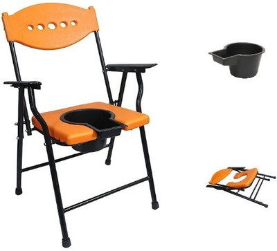 DARLIE IMPORTED COMMODE CHAIR WITH URIN POT Commode Chair(Orange)