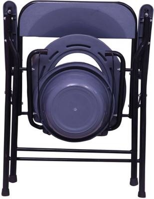 GREEN NATURE GGCH214 Adjustable Commode Shower Chair Commode Chair(Grey, Black)