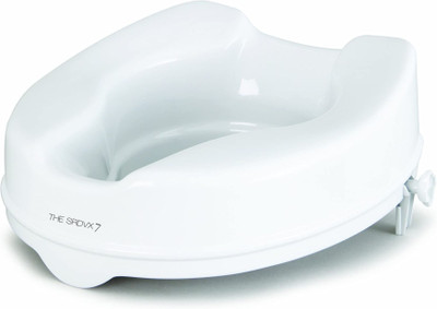 THE SRDVX 7 Heavy-Duty 4 Inch Commode seat raiser for elderly for Western Toilet Commode Chair(White)
