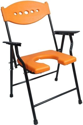 Aman Enterprises Commode Chair(Orange, Black)