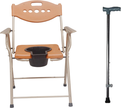 GREEN NATURE ODCH213 Adjustable Commode Shower Chair Commode Shower Chair(Orange)