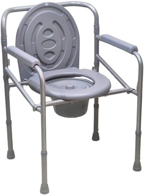 Renewa Commode Chair for Adults and Patients Height Adjustable Foldable Commode chair Commode Chair(Grey)