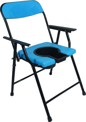 RADIANT TRADERS Foldable Commode & Showert Chairs With Pot Make Life Easy (Blue) Commode Chair(Blue)