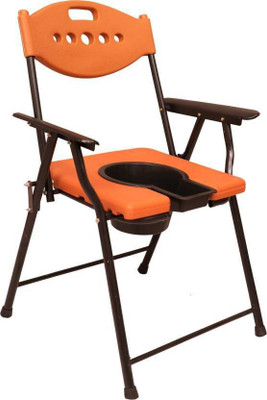 CLASORA Commode Chair(Orange, Black)