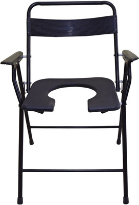 KDS SURGICAL Folding Bedside Commode - Porta Potty for Adults - Portable Toilet for Camping Commode Chair(Black)