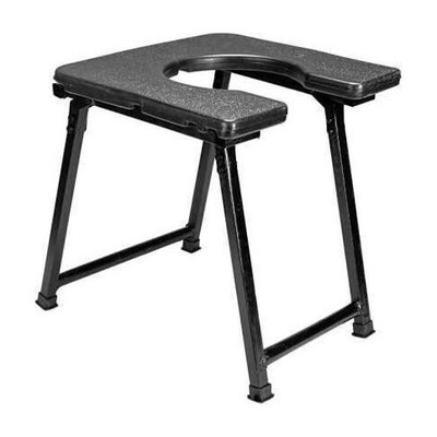 Bexdir black Foldable stool with anti skid rubber legs Commode Chair(Black)