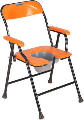 MEDSOR IMPEX Folding Commode Over Toilet Sturdy, Comfortable & Easy to Clean Plastic Seat Commode Chair(Orange)