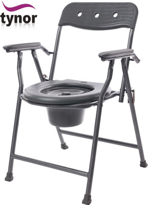 Ashni Premium Tynor Foldable Commode Chair With Backsupport & Handsupport For Indian Commode Chair(Black)