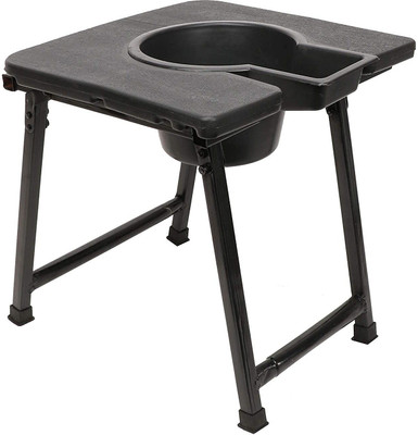 MEDBUDDY Foldable commode Chair/Stool for elders Bathing chair With Urine Pot Commode Shower Chair(Black)