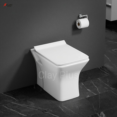 clayplus Water Closet COMMODE Premium Grade Ceramic Floor Mounted European Water Closet/One Piece Western Toilet Commode/EWC Battle S Trap with Soft Close Slim Seat Cover Western Commode (White) Western Commode(white)