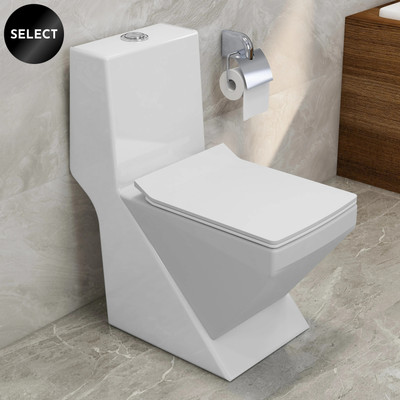 Plantex Ceramic Western Commode/Rimless Washdown Flush/Commode with Seat- S Trap Outlet (APS-744) Western Commode(White)