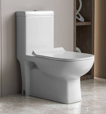 Eden Bath MX/ S TRAP 22cm OR 9inch/ Floor Mount/ Heavy Washdown Flush/ 66.5*36*77.5cm/ 26*14*30inch/ EWCs / One Piece Toilet/ Western Commode(Super White - High Glossy)