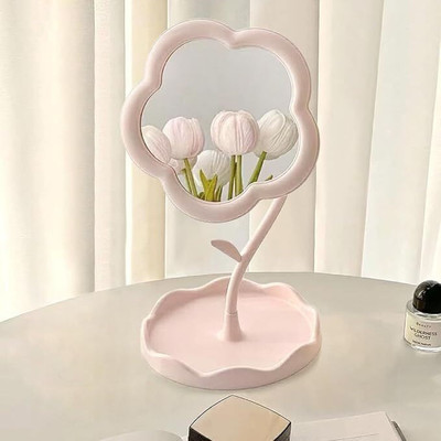 MYMIRROR Flower Shaped Makeup Mirror Cosmetic Beauty Mirror (multicolor,1 pcs)