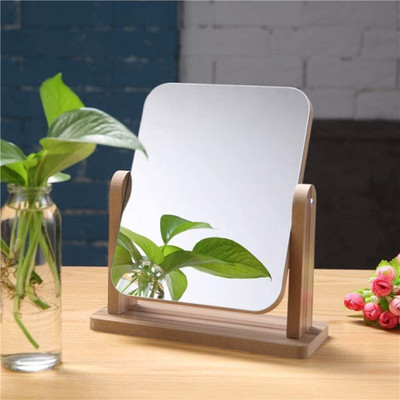 DIYAL ENTERPRISE Mirror, Rectangle Standing Vanity Makeup Mirror, 360 Degree Rotatable