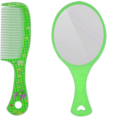 Jinagam Stylish Hand Mirror and Comb Set for Effortless Grooming - Comb Mirror Combo