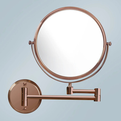 Plantex Brass & SS-304 Magnifying Mirror /8 Inch/Rose-Gold/5x/1x-Magnification