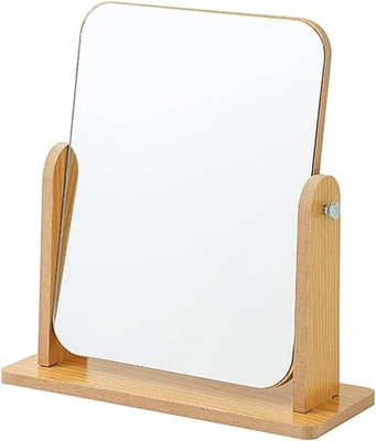 wynyc Wooden Desk Square Makeup Mirror large size use for Home, Traveling Decorative Mirror(Square Finish : classic)