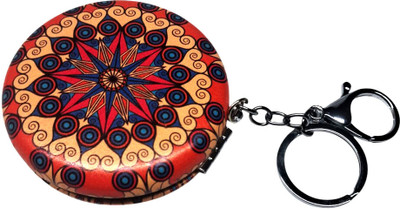 DECOVATE Round Pocket Makeup Double Mirror with Keychain