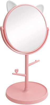 YOMITH Makeup Mirror in Cute Cat Ears Shape,HD Princess Mirror,Rotatable Desktop Mirror