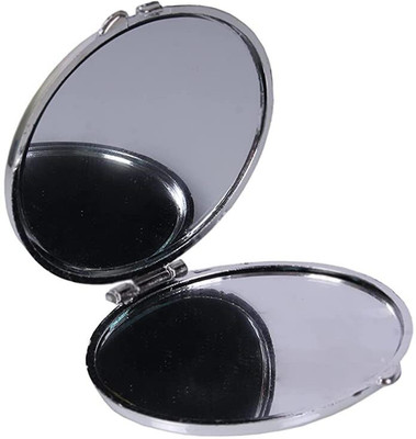 Mattina Mini Chrome Metal Classic Round Magnifying Mirror Compact Portable Double-Sided