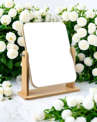 omdaenterprise Timeless Wooden Framed Square Mirror – Perfect for Makeup Desk or Wall Accent