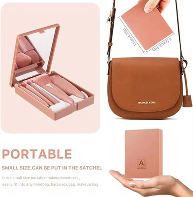 VARIYAENTERPRISE28 Mini Makeup Mirror with 5PCS Brushes
