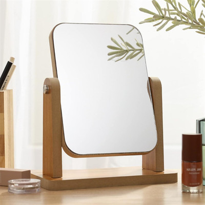 JDNMFASHION wooden Makeup Mirror Vanity Mirror Wood Desk Mirror Dressing Table Mirror