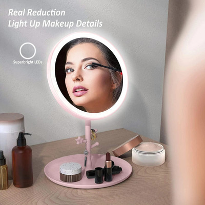 Tnglov Foldable quality Touch Screen Led Makeup Mirror with Storage Tray quality