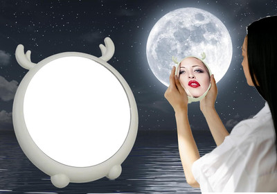 VARIYAENTERPRISE28 Round Makeup Mirror Desktop Cute Cartoon Tabletop Vanity Makeup Mirror