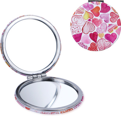 NFI essentials Small Folding Mirror for Women's Round Shape Mirror for Multipurpose, Magnifying