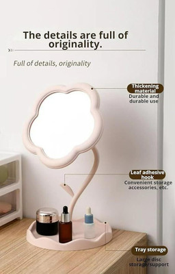 Joyansh Flower-Shaped Makeup Mirror, Rotatable tray Table Vanity Mirror Cute.,./