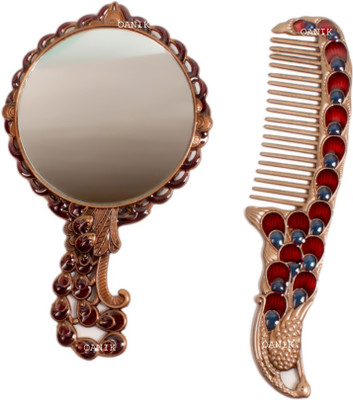Oanik Stylish Hand Mirror and Comb Set for Effortless Hair Styling - Comb Mirror Combo