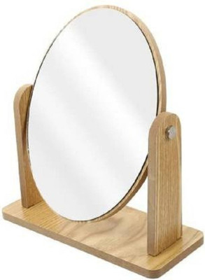 banira Oval Wooden Beauty Mirror Folding Portable Tabletop Vanity countertop Mirror