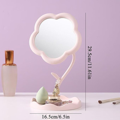 draval Rotatable Makeup Mirror with Tray Table Vanity Mirror Cute