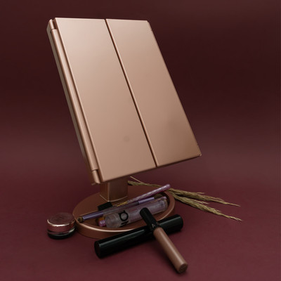 Stelliferous Vanity Mirror with Light|Trifold Shaving Mirror|10X Magnifying|Mirror with Stand