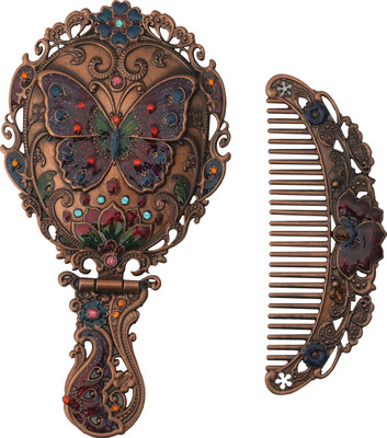 RAJASTHANI HAAT AND CRAFT Metal Hand Mirror and Comb for Girls