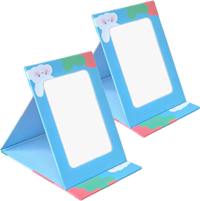 Lellow Printed Portable Folding Compact Vanity Makeup Mirror for Women,Travel, Personal