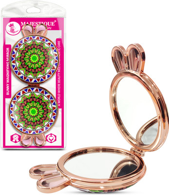 MAJESTIQUE Magnifying Mirror, Portable 1X/2X Foldable Compact Hand Mirror- 1Pc/Multicolour