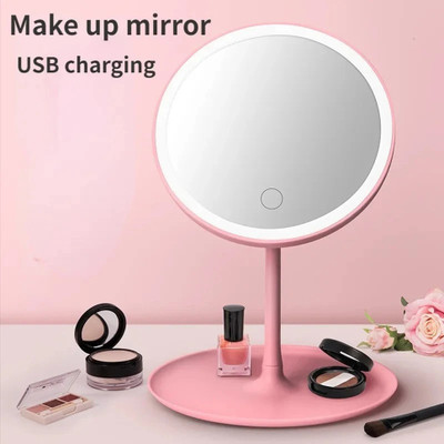 Tnglov Foldable Touch Screen Led quality Makeup Mirror with Storage Tray