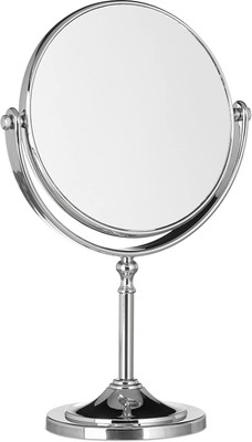 LILA ENTERPRISE Dual Sided Tabletop Mount Oval Plastic Frame Mirror 5X And 1X Make Up Mirror