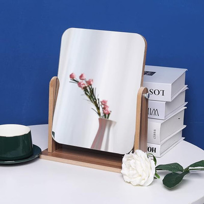 omdaenterprise Eco-Friendly Reclaimed Wood Mirror with Unique Square Frame Design