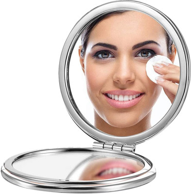 MAJESTIQUE Glitter Round Makeup Mirror 1X/2X Magnifying